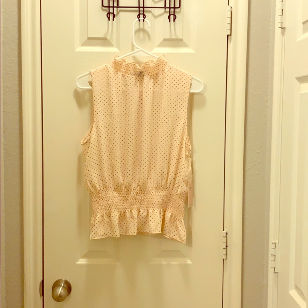 Sleeveless Polka Dot Blouse